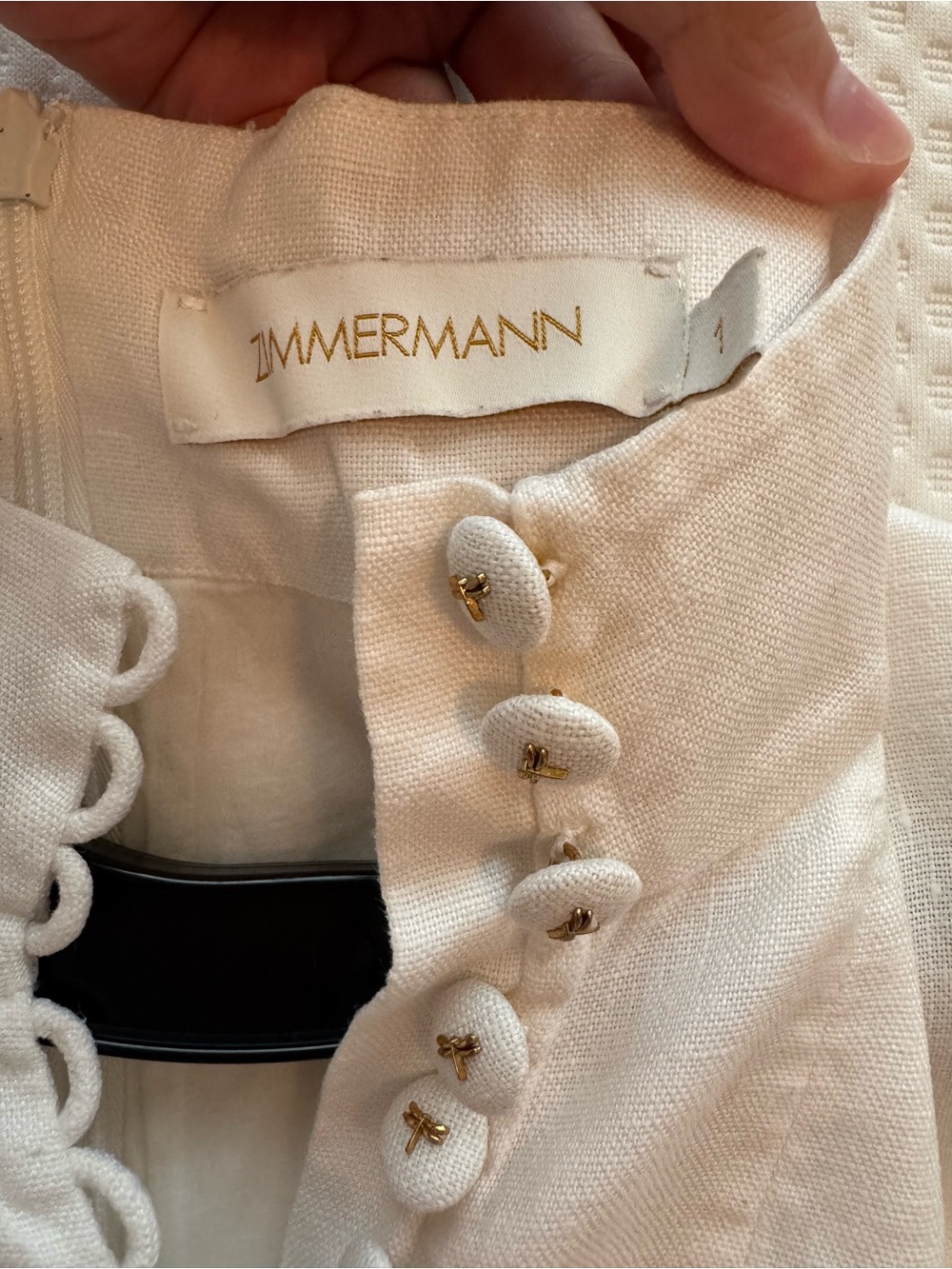 Zimmermann White Button-Front Belted Mini Dress Size 1 - Picture 11 of 13